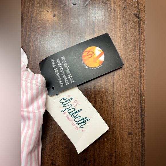 Be Elizabeth James & Lottie Scalloped Swimsuit Pink Stripe 14 Modest Southern - Picture 6 of 9